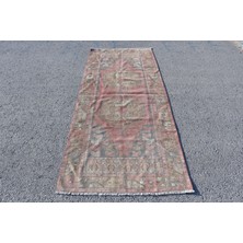 Kayra Export Türk Halısı, Eskitme Halı, Halı, 106 x 250  cm  Kırmızı Halı, Kabilesı Banyo Halı, Yün Alan Halı,  7832