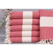 Kayra Export Kırmızı Organik Pamuk Havlu, Organik Plaj Havlusu, 100 x 180  cm  Pamuk Havlu, Hediyelik Plaj Peştemali,