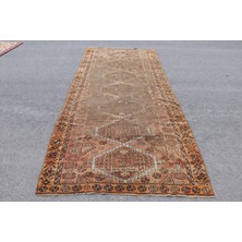 Kayra Export Eskitme Halı, Türk Halısı, Halı, 147 x 338  cm  Kahverengi Halı, El Yapımı Büyük Halı,  5637
