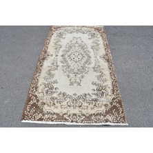 Kayra Export Eskitme Halı, Türk Halısı, Halı, 115 x 210  cm  Bej Halı, Dekoratif Banyo Halı, El Dokuma Banyo Halı,  5
