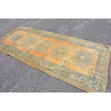 Kayra Export Eskitme Halı, Türk Halısı, Halı, 130 x 300  cm  Sarı Halı, Bahçe Oturma Odası Halı,  5884