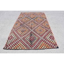 Kayra Export Türk Halısı, Eskitme Halı, Halı, 160 x 250  cm  Turuncu Halı, Bohemsı Yer Halı, Ofice Büyük Halı,  7627