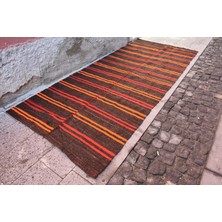 Kayra Export Eskitme Kilim, Türk Kilim, Large Kilim, 140 x 327  cm  Kahverengi Kilim, Bohem Kilim, Yersı Kilim,  841