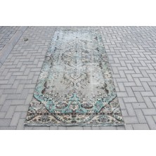 Kayra Export Türk Halısı, Eskitme Halı, Halı, 128 x 285  cm  Mavi Halı, El Yapımı Banyo Halı, Dekoratif Banyo Halı,