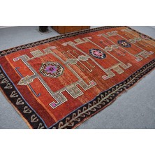 Kayra Export Eskitme Halı, Türk Halısı, Halı, 193 x 400  cm  Kırmızı Halı, El Yapımı Büyük Boy Halı,  11661