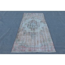 Kayra Export Eskitme Halı, Türk Halısı, Halı, 119 x 252  cm  Turuncu Halı, Bohemsı Banyo Halı, El Yapımı Banyo Halı,