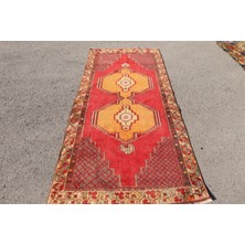 Kayra Export Eskitme Halı, Türk Halısı, Halı, 111 x 264  cm  Kırmızı Halı, Kabilesı Banyo Halı, Dekoratif Alan Halı,