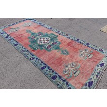 Kayra Export Eskitme Halı, Türk Halısı, Halı, 138 x 315  cm  Mavi Halı, Yün Büyük Halı, Bohemsı Oturma Odası Halı,  4