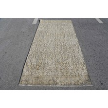 Kayra Export Eskitme Halı, Türk Halısı, Halı, 126 x 255  cm  Bej Halı, El Dokuma Alan Halı, Organik Banyo Halı,  6415