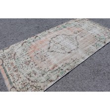 Kayra Export Eskitme Halı, Türk Halısı, Halı, 135 x 270  cm  Turuncu Halı, El Dokuma Alan Halı, Kabilesı Alan Halı,