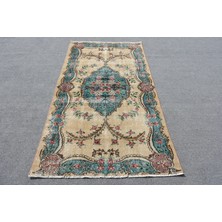 Kayra Export Eskitme Halı, Türk Halısı, Halı, 114 x 206  cm  Bej Halı, Ofice Banyo Halı, Bohemsı Alan Halı,  11319