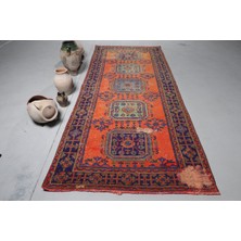 Kayra Export Eskitme Halı, Türk Halısı, Halı, 133 x 328  cm  Kırmızı Halı, Bohemsı Salon Halı, Organik Salon Halı,  8