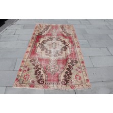 Kayra Export Eskitme Halı, Türk Halısı, Halı, 117 x 210  cm  Kırmızı Halı, Bohemsı Banyo Halı, Dekoratif Alan Halı,