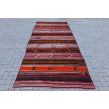 Kayra Export Türk Halısı, Eskitme Halı, Halı, 145 x 337  cm  Turuncu Halı, Bohemsı Oturma Odası Halı,  7740