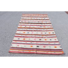 Kayra Export Eskitme Halı, Türk Halısı, Halı, 145 x 254  cm  Beyaz Halı, Bohemsı Alan Halı, El Yapımı Banyo Halı,  73