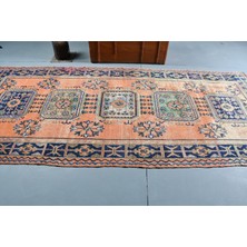Kayra Export Eskitme Halı, Türk Halısı, Halı, 141 x 328  cm  Turuncu Halı, Kabilesı Salon Halı, El Dokuma Salon Halı,
