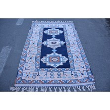 Kayra Export Eskitme Halı, Türk Halısı, Halı, 126 x 200  cm  Mavi Halı,  Banyo Halı, Ofice Alan Halı,  3802