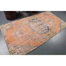Kayra Export Türk Halısı, Eskitme Halı, Halı, 129 x 243  cm  Turuncu Halı, Dekoratif Alan Halı, Bohemsı Banyo Halı,