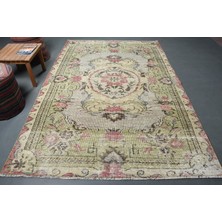 Kayra Export Eskitme Halı, Türk Halısı, Halı, 182 x 271  cm  Yeşil Halı, Yün Yer Halı, El Yapımı Oturma Odası Halı,