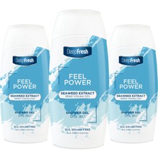 Deep Fresh Feel Power Duş Jeli Deniz Yosunu Özü 400ml 3 Adet