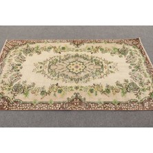 Kayra Export Eskitme Halı, Türk Halısı, Halı, 114 x 208  cm  Bej Halı, Organik Banyo Halı, Yün Alan Halı,  9758