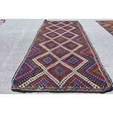 Kayra Export Türk Kilim, Eskitme Kilim, Oversize Kilim, 180 x 391  cm  Mavi Kilim, El Yapımı Kilim, Salonsı Kilim,  9