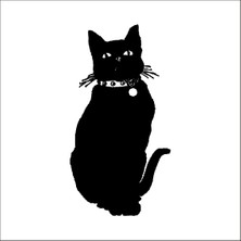 Technopa Siyah Kedi Folyo Sticker 160 cm Uzunluk