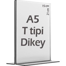 Best Ekran A5 T-Tipi Dikey Şeffaf Pleksi Mika Föylük Menü Broşürlük Etiketlik