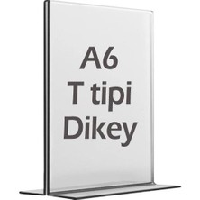 Best Ekran 10x15 cm A6 T-Tipi Dikey Şeffaf Pleksi Mika Föylük Menü Broşürlük Etiketlik