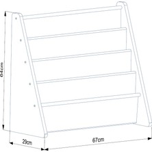 Ata Home Montessori  Çocuk Odası Ahşap Kitaplık