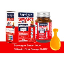 Sorvagen Smart Kids (Çocuklar Için) Sitikolin, Dha Omega 3 Norveç Balık Yağı, B12 60 Kapsül