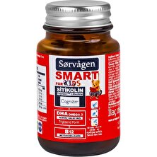 Sorvagen Smart Kids (Çocuklar Için) Sitikolin, Dha Omega 3 Norveç Balık Yağı, B12 60 Kapsül