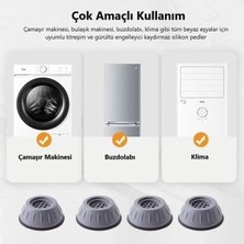 Kapsam Gürültü Engelleyici ve Kaymaz Titreşim Önleyici Kauçuk Ayak Pedleri Çamaşır Makinesi Stoper 4'lü Set Kaliteli