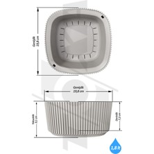 ToXA 1,8 Litre Antrasit Gri Pera Aranjman Saksı Plastik Bitki Çiçek Kaktüs Saksısı No2 19,8x9,1cm