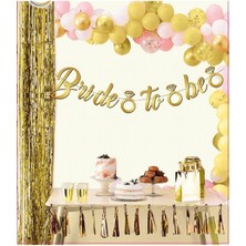 Bal10 Dünyası Gold Renkli Bride To Be Kaligrafi Yazılı Yüzüklü Banner