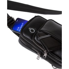 Kindfox Deri Unisex Kulaklık Çıkışlı Mini Bodybag | Omuz Çantası | Çapraz Çanta