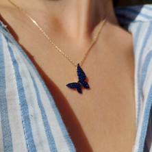 Bilezikhane Altın Kelebek Kolye Taşlı 1.90 Gram