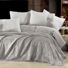 Nazik Home Rosella Dantelli Nevresim Takımı + Pike 7 Parça Set