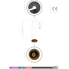 Ack Sıva Üstü Dekoratif Armatür Beyaz Kasa Gold Reflektör 600MM-300MM GU10
