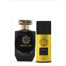 Soel Parfüm Mega Lux Nich Parfüm 110ML Edp Unisex +Flame Erkek Deodorant 150ML Avantaj Seti Soel Parfüm