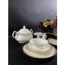 Monno Oro Gold 59 Parça 12 Kişilik Yemek Takımı Bone China