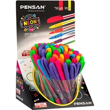 Pensan Neon Jel Kalem Pvc Renkli 60'lı Stand