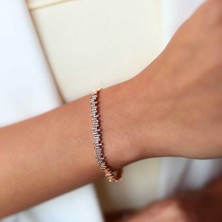 By Golden House Zikzak Taşlı Bileklik