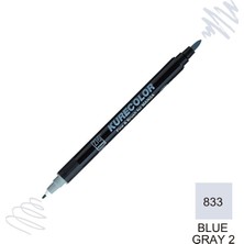 Kurecolor Mangaka Fine&brush Çift Taraflı Kalem CNKC-2200 No 833 Blue Gray 2