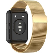 AktarMobile Huawei Watch Fit 2 Hasır Metal Kordon Tam Uyumlu Pim Tasarımı Mıknatıslı Tel Örgü Kayış