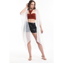 Sense Şifon Plaj Kimono | ELB33597 Ekru Kırinkıl