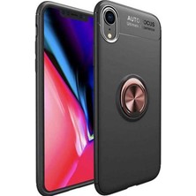 Kip GSM Apple iPhone Xr 6.1 Kılıf Metal Yüzüklü Standlı Yumuşak Ravel Silikon Kapak