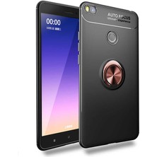 Kip GSM Xiaomi Mi Max 2 Kılıf Metal Yüzüklü Standlı Yumuşak Ravel Silikon Kapak