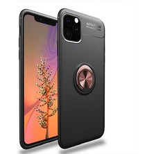 Kip GSM Apple iPhone 11 Pro Kılıf Metal Yüzüklü Standlı Yumuşak Ravel Silikon Kapak