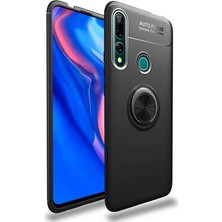 Kip GSM Huawei Y9 Prime 2019 Kılıf Metal Yüzüklü Standlı Yumuşak Ravel Silikon Kapak